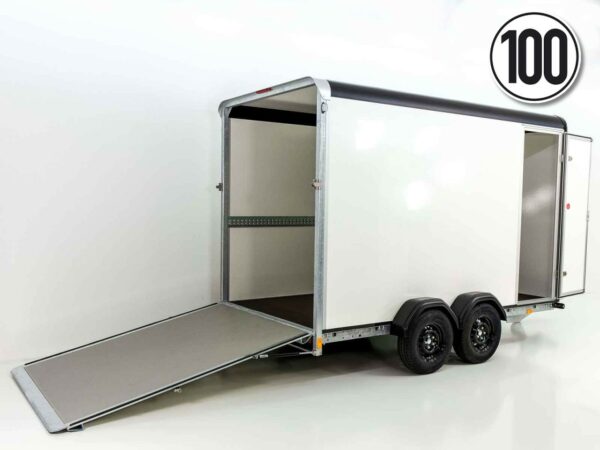 Henra Kofferanhänger Boxvan black 183x465cm H:220cm 3,5t|Rampe Türe